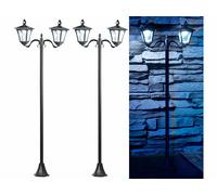 Royal Gardineer 2 doubles lampadaires de jardin solaires à LED avec détecteur de mouvement