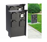 Royal Gardineer 2 multiprises de jardin en métal avec 4 prises