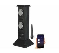 Royal Gardineer Multiprise colonne de jardin connectée et intelligente avec 4 prises et commandes vocales