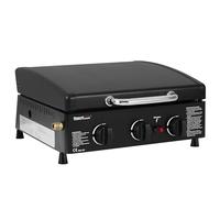 Royal Gourmet Barbecue à Gaz avec 3 brûleurs de 2,5 kW, Plancha à Gaz Exterieur avec Plaque de Cuisson Émaillée, Plancha Camping Gaz BBQ Gaz Portable avec Pieds Réglables pour Terrasse et Jardin