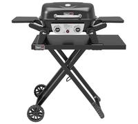 Royal Gourmet Barbecue Gaz Portable avec Tables Latérales Pliables, BBQ Gaz à 2 Brûleurs Dont Chariot Détachable, Puissance 5kW, Surface Cuisson 48 x 37 cm, Adapté pour Camping, Jardin, Terrasse