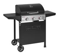 Royal Gourmet Barbecue Gaz sur Chariot, 3 Brûleurs BBQ Gaz avec Capot, Puissance 9kW Propane, 2 Grilles en Émaillée, 2 Table Latérales, Thermomètre Intégré, Adapté pour Jardin et Camping