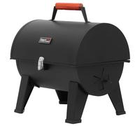 Royal Gourmet Barbecue portable au charbon de bois, barbecue de camping pour jardin, pique-nique, barbecue de table à charbon, barbecue pliable avec fermeture à pression et poignée en bois, noir