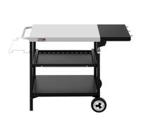 Royal Gourmet - Desserte plancha 3 étagères, dessus inox 70x50 cm, table pliable 30x50 cm