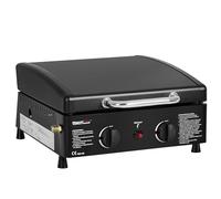 Plancha Gaz Portable- Royal Gourmet - 2 Brûleurs Puissance 5kW, Surface 40 x 34 cmcm en Acier Inoxydable-Plaque de Cuisson Émaillée