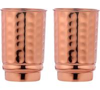 Royal Kurta Lot de 2 gobelets en cuivre pur martelé pour les bienfaits de l'Ayurveda sans doublure, sans revêtement et sans vernis - Capacité de 350 ml