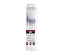 Royal & Langnickel Essentials Aqua-Flo Stylos pinceaux Rechargeables en Plastique, Tailles 4, 7, 10.
