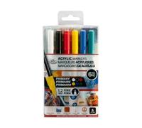 Royal & Langnickel Lot de 6 marqueurs pour peinture acrylique 1,2 mm Couleurs primaires