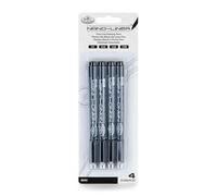 Royal & Langnickel RD701 Ensemble de 4 Stylos à pointe tubulaire Noir