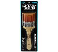 Royal & Langnickel - Set de pinceaux plats pour enfants, pinceaux Taklon en 3 tailles, set de poils polyester dorés et manche en bois robuste, pour les ombres et la peinture de grandes surfaces