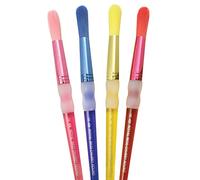 Royal & Langnickel - set de pinceaux ronds en nylon pour enfants, 4 pinceaux à peindre en taille 10, avec poils arrondis et gommage Soft-Touch pour les petits travaux de détail et le dessin fin