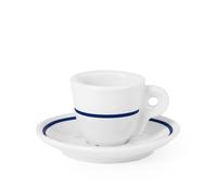 ROYAL NORFOLK 7077900 Lot de 6 Tasses à café en Porcelaine Blanche, décoration Bleue, avec Soucoupe, cc65