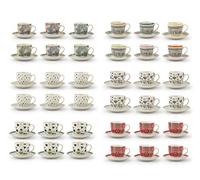 Royal Norfolk 729348 Lot de 6 tasses à café, porcelaine, décorations assorties, CC 90