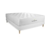Ensemble matelas a memoire de forme maxi epaisseur Buckingham 200x200 sommier KIT blanc