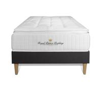 Ensemble Matelas ressorts ensaches + memoire de forme maxi epaisseur George V 90x200 sommier KIT noir