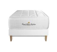 Royal Palace Bedding Ensemble Matelas Ressorts ensachés + mémoire de Forme Maxi épaisseur Windsor 90x190 sommier KIT Blanc | Epaisseur : 26 cm | Confort : Equilibré