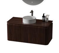 Royal Plaza Terra Edge Ensemble meuble de salle de bains - 100x45.5x46cm - plan de toilette - 2 tiroirs - châtaignier (noyer) SW1449113/SW1418399