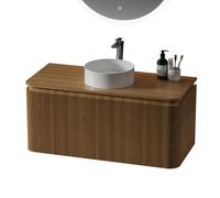 Royal Plaza Terra Edge Ensemble meuble de salle de bains - 100x45.5x46cm - plan de toilette - 2 tiroirs - sandwood (chêne clair) SW1449112/SW1418400