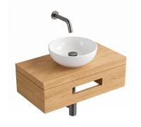 Royal Plaza Terra pack lave-mains - 40 x 25 x 10 cm - bois blanc brillant - avec porte-serviette SW1470599/SW1102400/SW1108831/SW767288/SW767295