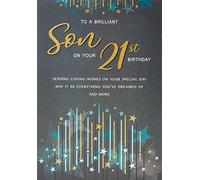 Royal Publishing, Carte d'anniversaire moderne pour 21e fils - 22,9 x 15,2 cm - Noir