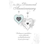 Royal Publishing Carte d'anniversaire Motif diamant 60 ans 22,9 x 15,2 cm