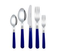 Royal Shang Youpin Poignée en Plastique Épaissie Cuisine Acier Inoxydable Argenterie Vaisselle Couverts Ensemble De Couverts Couteau À Steak Fourchette Cuillère Cuillère À Café (Bleu,5 pièces)