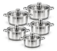 Royal Swiss Set de 10 casseroles - acier inoxydable anti-adhérent adapté à l'induction