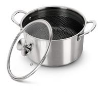Royal Swiss® Batterie de Cuisine 12 Pièces en Acier Inoxydable - Revêtement Antiadhésif Nid d’Abeille - Sans PFAS - Compatible Induction & Tous Feux (2, 24 cm)