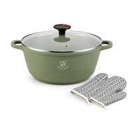 Royal Swiss® Faitout 28 cm - Marmite 6L avec Couvercle en Verre | Revêtement Marbre Antiadhésif | Compatible Tous Feux dont Induction | Grande Capacité, Cuisson Saine & Durable