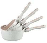 Royal Swiss® Lot de 5 casseroles avec poignée amovible | Casseroles 14/16/18/20 cm + couvercle en verre universel | Convient pour l'induction, kit de cuisine peu encombrant pour tous les types de