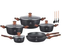 Royal Swiss Set de Casseroles Induction 6 Pièces Ø36/40/44 cm XXL - Faitout Antiadhésives - Compatible Tous Feux - Noir