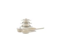 Royal Swiss Set 6 pièces antiadhésif – Casseroles, Casserole à manche et Poêles avec couvercles – Pour toutes plaques – Beige, Rose, Gris, Noir