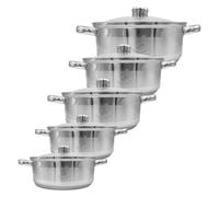 Royal Swiss Set de 10 casseroles - acier inoxydable anti-adhérent adapté à l'induction