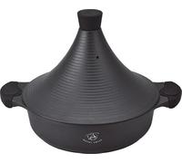 Royal Swiss Tajine 28 cm 5 L en Aluminium Antiadhésif, Plat Tajine Induction Tous Feux avec Couvercle Conique, Compatible Four, Gaz, Vitrocéramique, Noir
