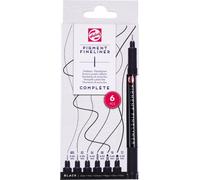 Royal Talens 90480961 ROYAL TALENS Pigment Fineliner Complete, noir, lot de 6