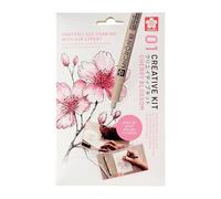 ROYAL TALENS Sakura Creative Kit de 3 stylos, 3 feuilles de papier A6 Multi Media (fleurs de cerisier)