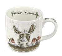 Royal Worcester Wrendale Designs Winters Friends Mug festif âne et rouge-gorge