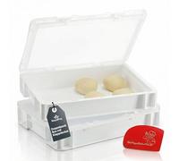 RoyalFay Lot de 2 boîtes à pizza avec couvercle respirant pour une circulation de l'air idéale, fabriquée en Allemagne, adaptée à un usage alimentaire, 30 x 40 cm, boîte de fermentation pour pâte à
