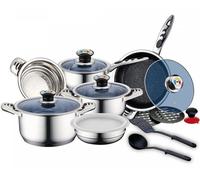 Royalty Line RL-16RGNM : ensemble de batterie de cuisine premium en acier inoxydable 16 pièces
