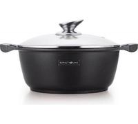Royalty Line RL-BS36M : Cocotte en fonte avec couvercle en verre - 36cm