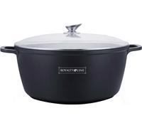 Royalty Line RL-BS40M : Casserole en fonte avec couvercle en verre - 40 cm