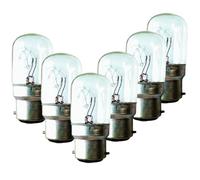 Royalux Lot de 6 ampoules T30 B22 BC 15 W 25 W Incadescentes à vis Edison jusqu'à 300 degrés pour micro-ondes, four, réfrigérateur, ampoules de lampe de sel (T30 B22)