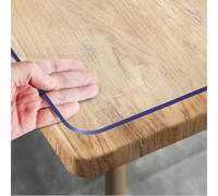 Royhom Nappe Transparente Épaisse 100 x 200 cm, Mat Transparent | Imperméable Protection Table Transparent, Lavable Protege Table Transparent, PVC Nappe Plastique Transparente