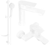 Royo DF05 Ensemble de mitigeurs de lavabo et de baignoire avec accessoires, blanc (72203DF05-20)