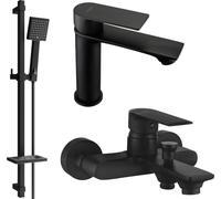 Royo DQ45 Mélangeur lavabo et baignoire avec accessoires, noir (72203DQ45-70)