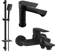 Royo DQ62 Mélangeur lavabo et baignoire avec accessoires, noir (72203DQ62-70)
