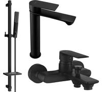 Royo DQ72 Mélangeur lavabo et baignoire avec accessoires, noir (72213DQ72-70)