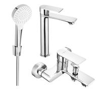 Royo R05 Mélangeur lavabo et baignoire avec accessoires, chrome (72213R05-00)