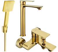 Royo R45 Ensemble de mitigeurs de lavabo et de baignoire avec accessoires, or (72213R45-50)