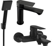 Royo R45 Mélangeur lavabo et baignoire avec accessoires, noir (72203R45-70)